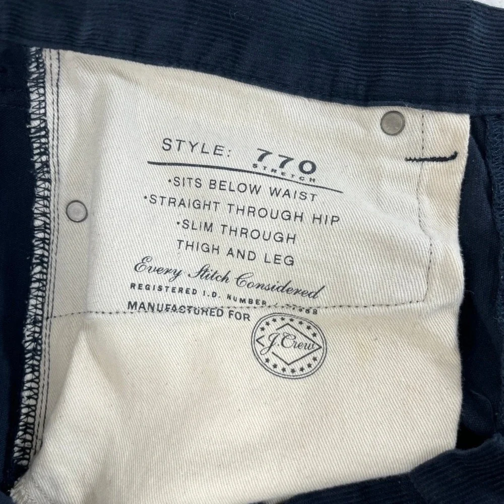 J. Crew Style 770 Corduroy‎ Pants Mens Fits 32x30 Navy Blue